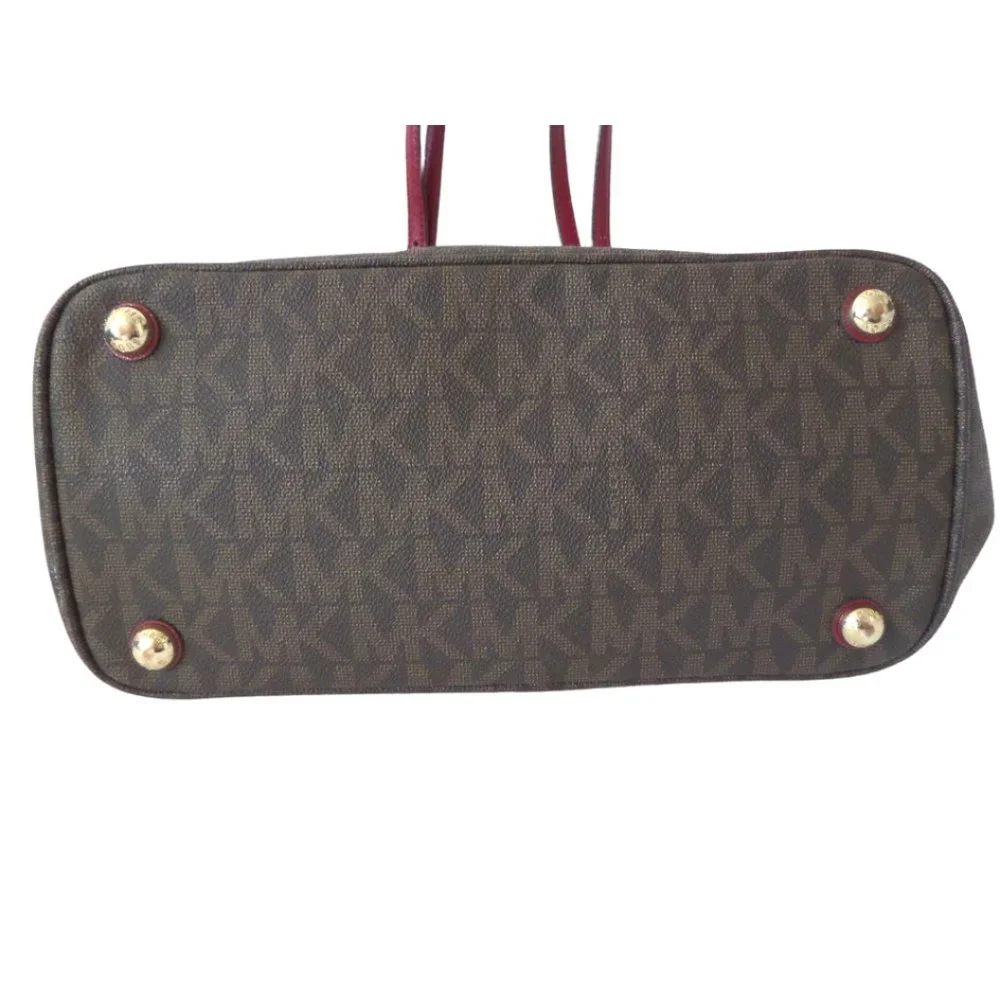 Michael Kors | Jet Set Signature Brown/Cherry Logo Tote (NWT) - Picture 10 of 13